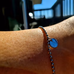 Engraved anklet ball chain with tag