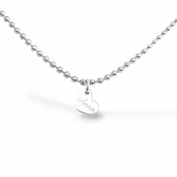Graverat halsband Dina små Hjärtan kulkedja