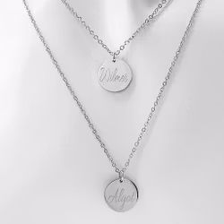 Graverat halsband dubbelkedja