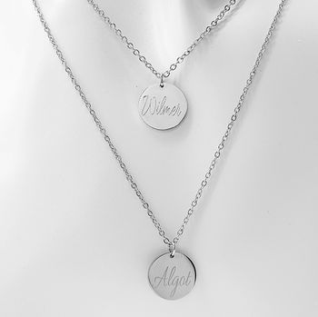Graverat halsband dubbelkedja