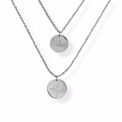 Graverat halsband dubbelkedja