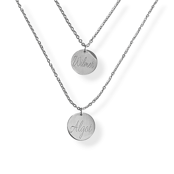 Graverat halsband dubbelkedja