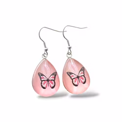 Örhängen Rosa Fjäril