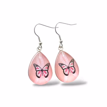 Örhängen Rosa Fjäril