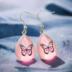 Örhängen Rosa Fjäril