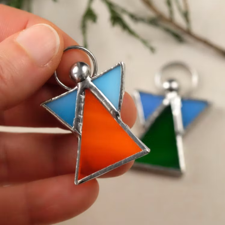 Halsband Glasängel liten - vit eller färgad