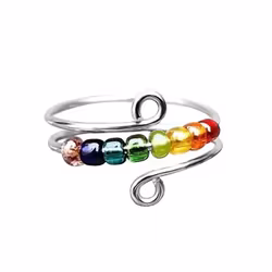 Antistressring med färgade pärlor