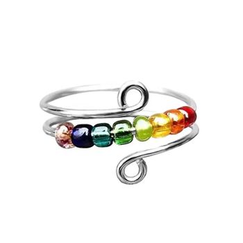 Antistressring med färgade pärlor