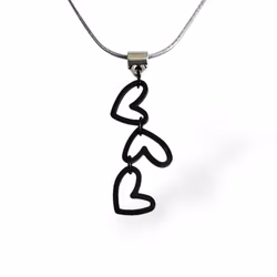 Halsband Tre hjärtan/svart