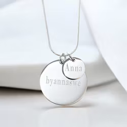 Valfri text Graverat halsband med två tags