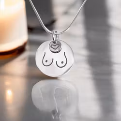 Love your boobs! Necklace Laser engraved