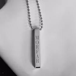Engraved necklace Rod with own text