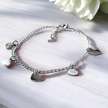 Graverat armband Dina Hjärtan