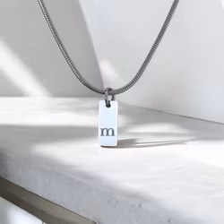 Halsband med liten graverad tag