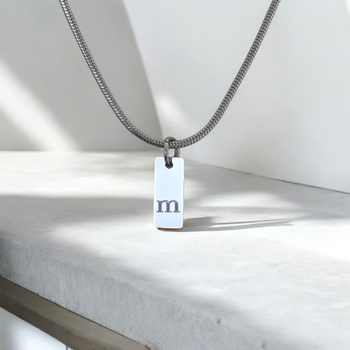 Halsband med liten graverad tag