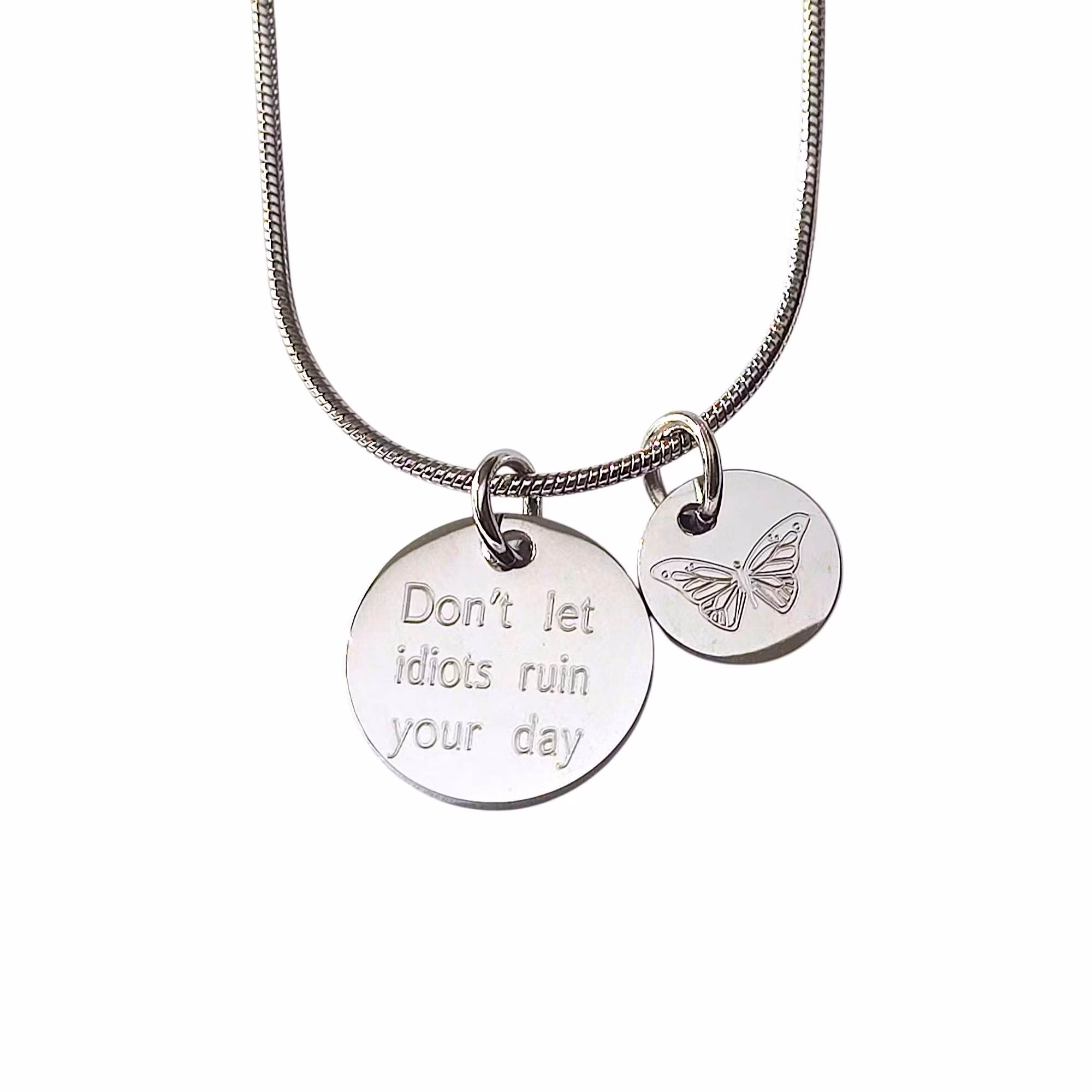 Graverat halsband Idiots