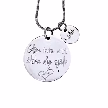 Graverat halsband Glöm att älska dig själv