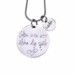 Graverat halsband Glöm att älska dig själv