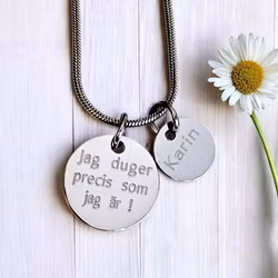 Personligt graverat "Jag duger"