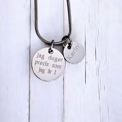 Personligt graverat "Jag duger"