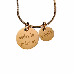 Personligt graverat andas in andas ut i guldfärg