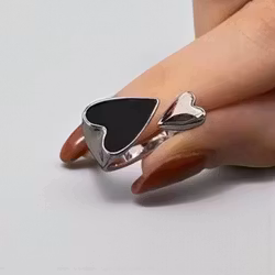 Ring Black and Silver