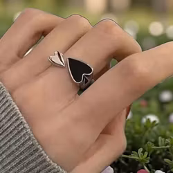 Ring Black and Silver