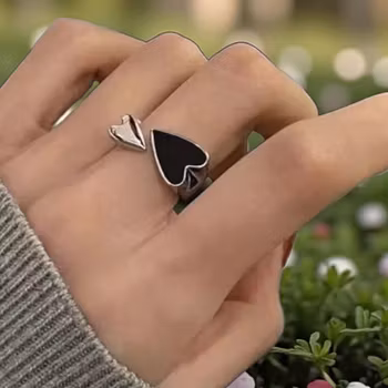 Ring Black and Silver