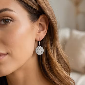 Älska dina bröst! Örhängen Lasergraverade