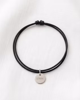 Läderarmband med graverad tag