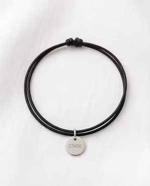 Läderarmband med graverad tag