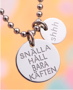 Graverat smycke Snälla håll bara käften