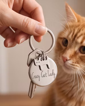 Nyckelring Crazy Cat Lady