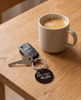 Nyckelring Men först kaffe