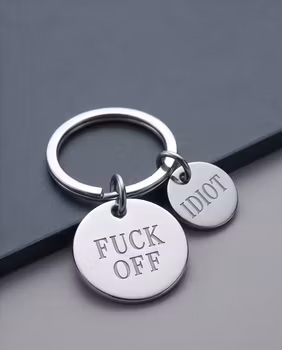 Nyckelring F U C K off - IDIOT