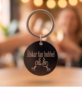 Nyckelring " Älskar fan bubbel - svart