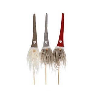 Tomte Stick Brun/Grå/Röd Mix