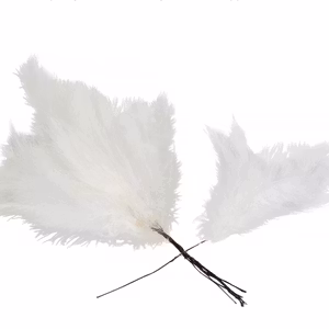 Fjäder Trådad Vippa Vit