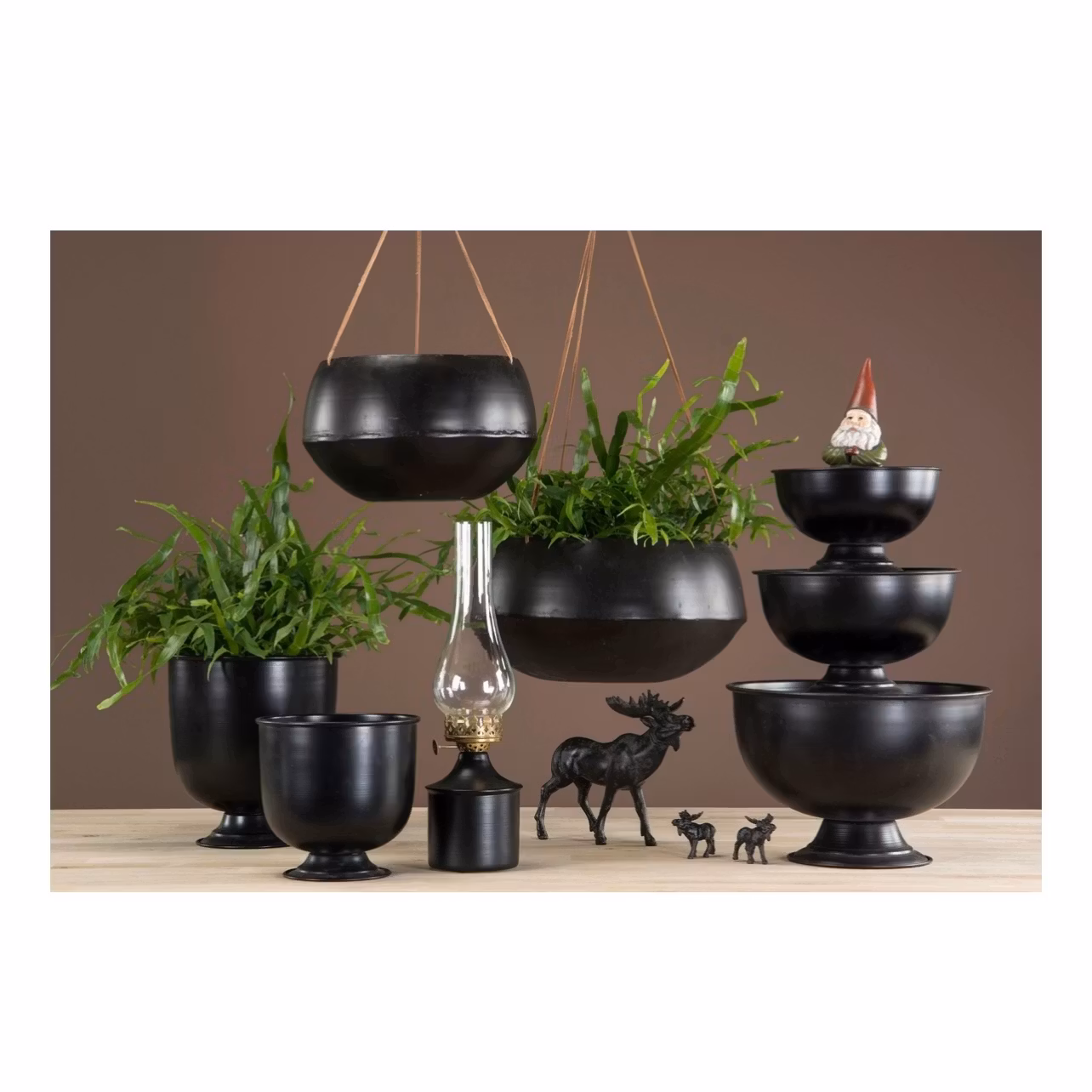 Lampa/värmeljus Iris svart