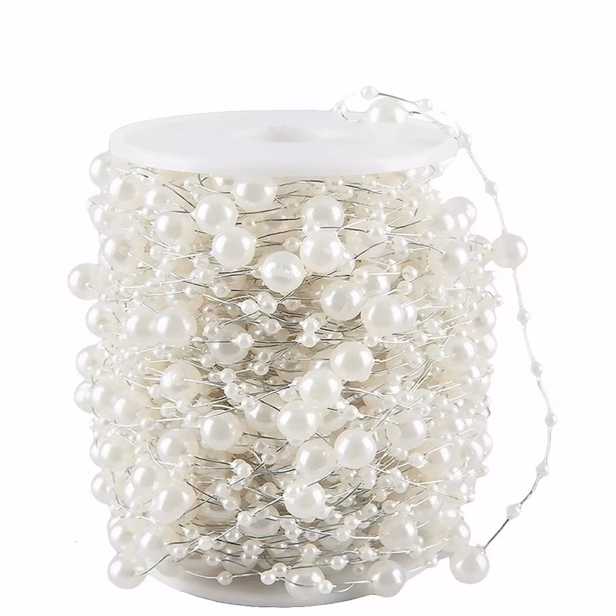 Pärltråd Pearl/Silver 1m