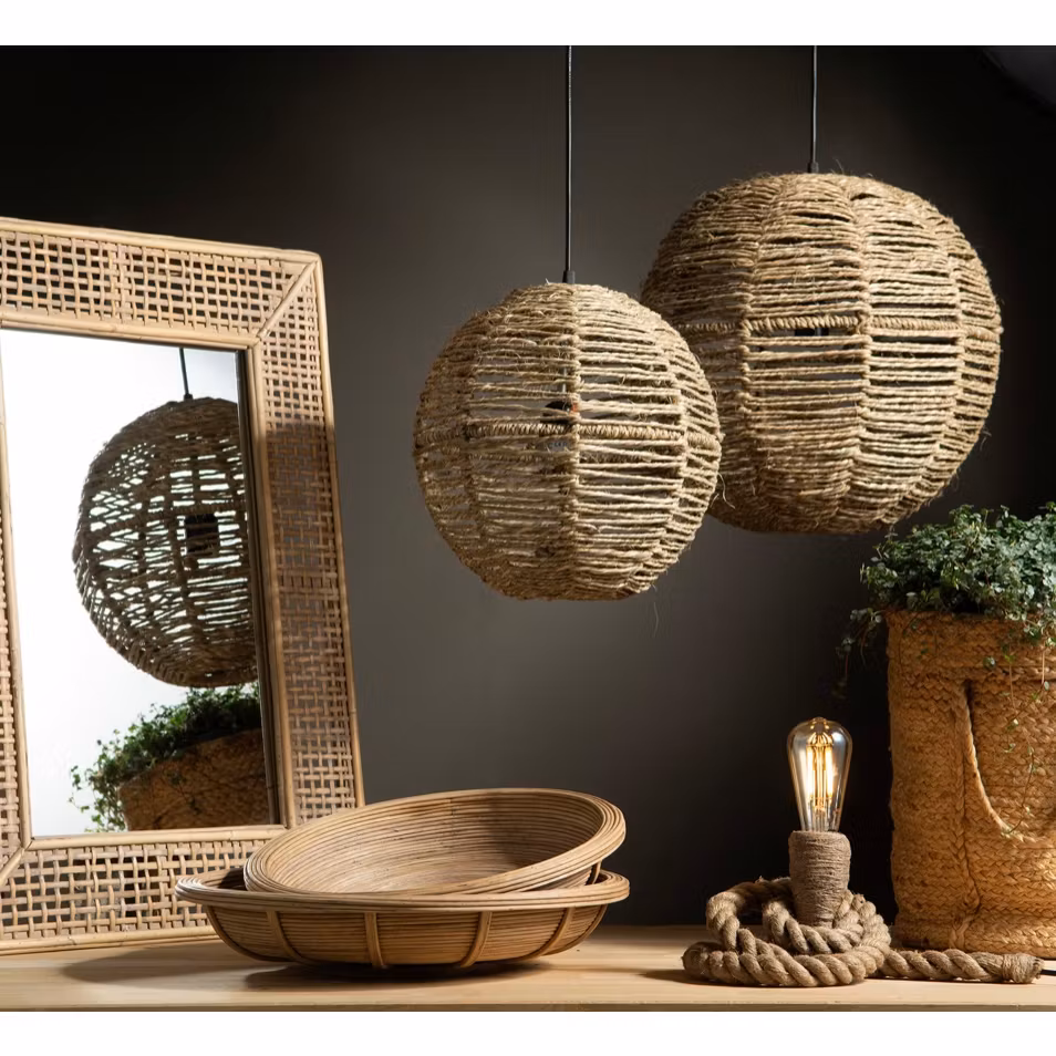 Taklampa Rund  Jute