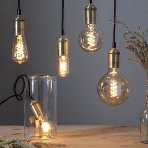 Led-lampa E27 Decoled Spiral Amber