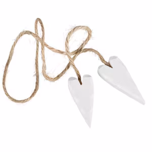 Trähjärta Rep 2st Vit