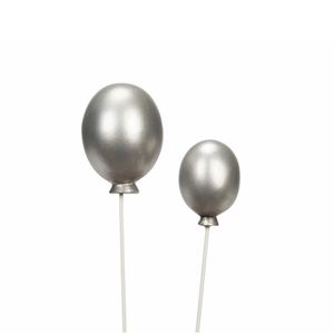 Ballong Stick Silver Mix Poly 2 st