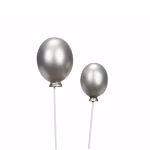 Ballong Stick Silver Mix Poly 2 st