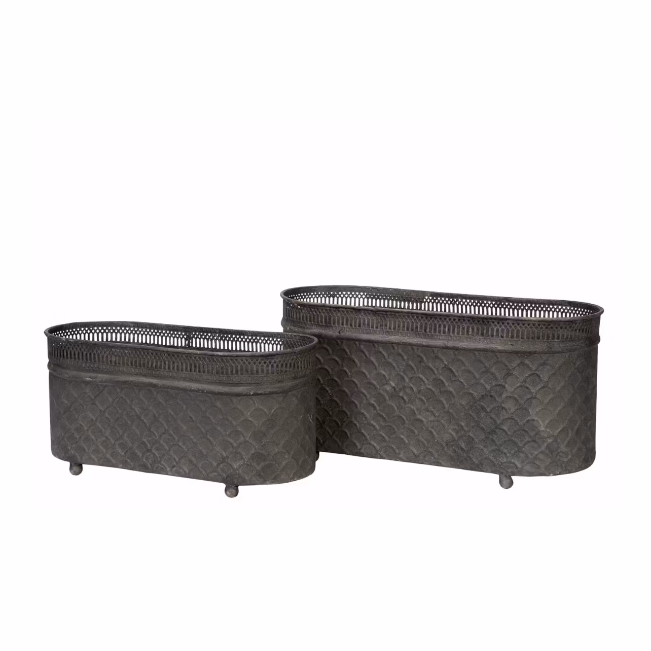 Kruka Mylla Oval Metall 2 pk