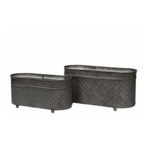 Kruka Mylla Oval Metall 2 pk