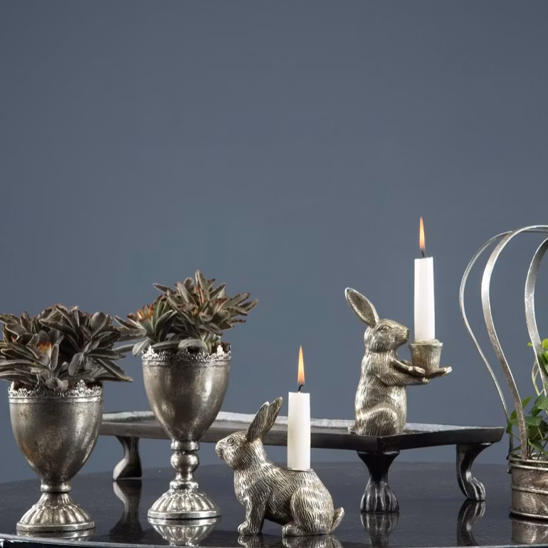 Ljusstake Hare Silver Poly