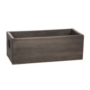 Trälåda med handtag grå