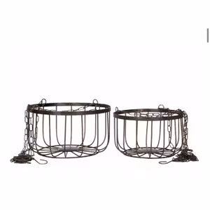 Korg Metall Hängande Antik Brun 2pk